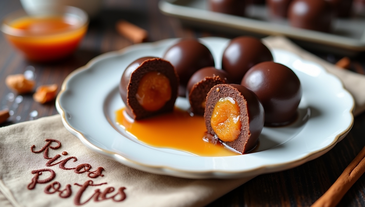 Bombones de Chocolate Amargo con Centro Líquido de Tamarindo, Inspiración Chiapaneca