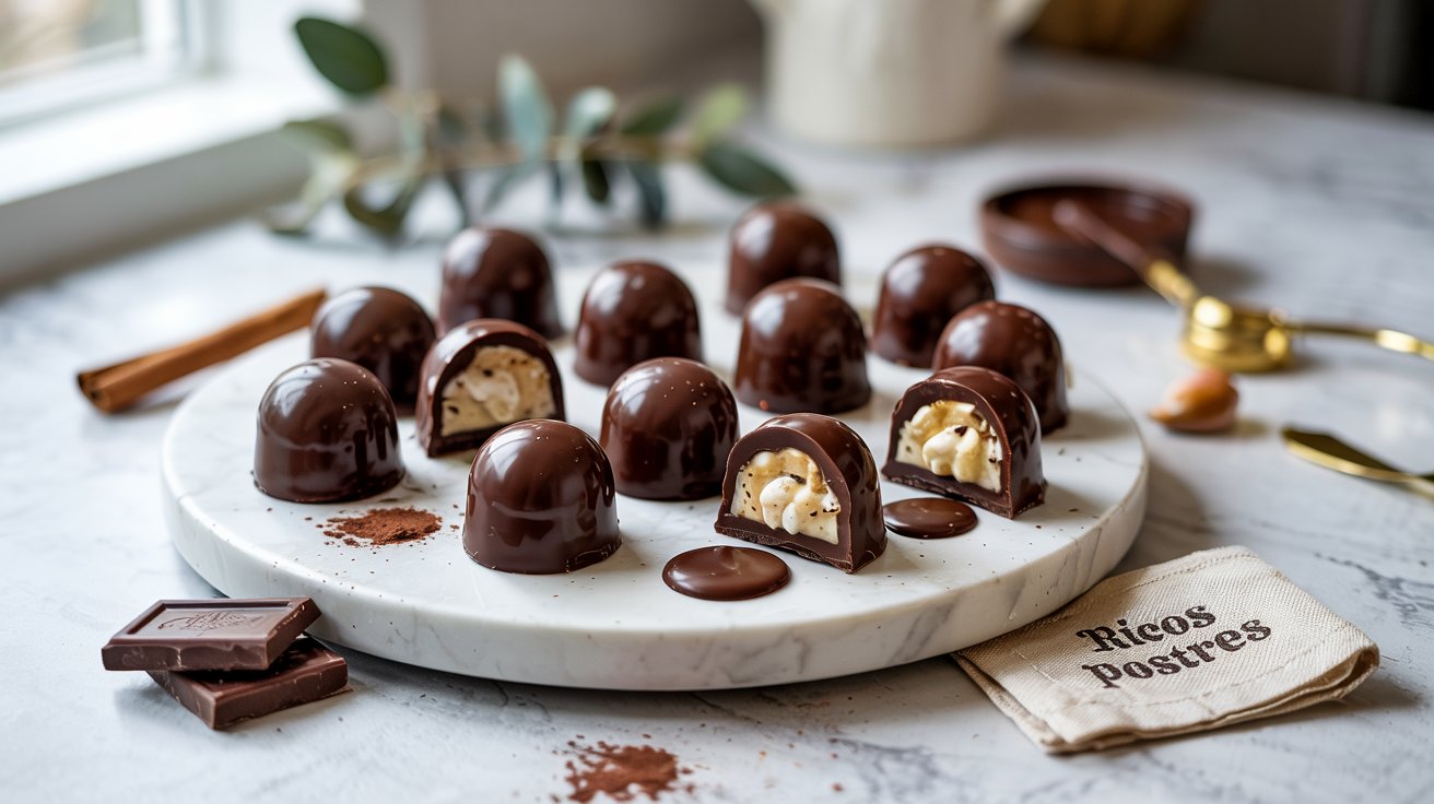 Bombones de Chocolate Rellenos de Rompope, Inspirados en Puebla