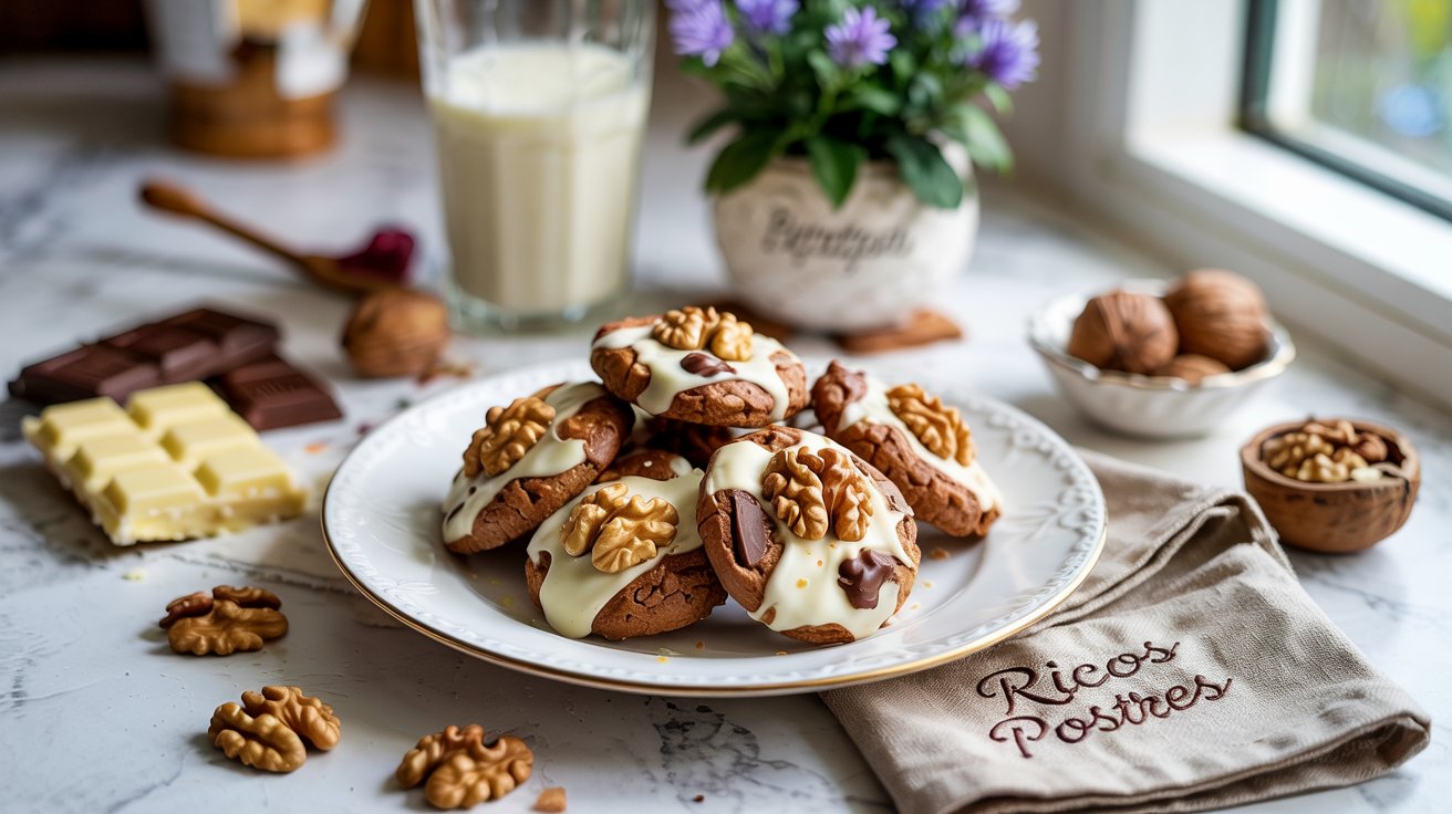 Galletas de Chocolate Blanco y Nuez