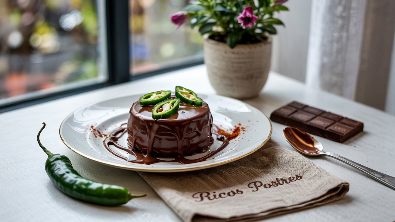 Ganache de Chocolate Oscuro con Chile Serrano