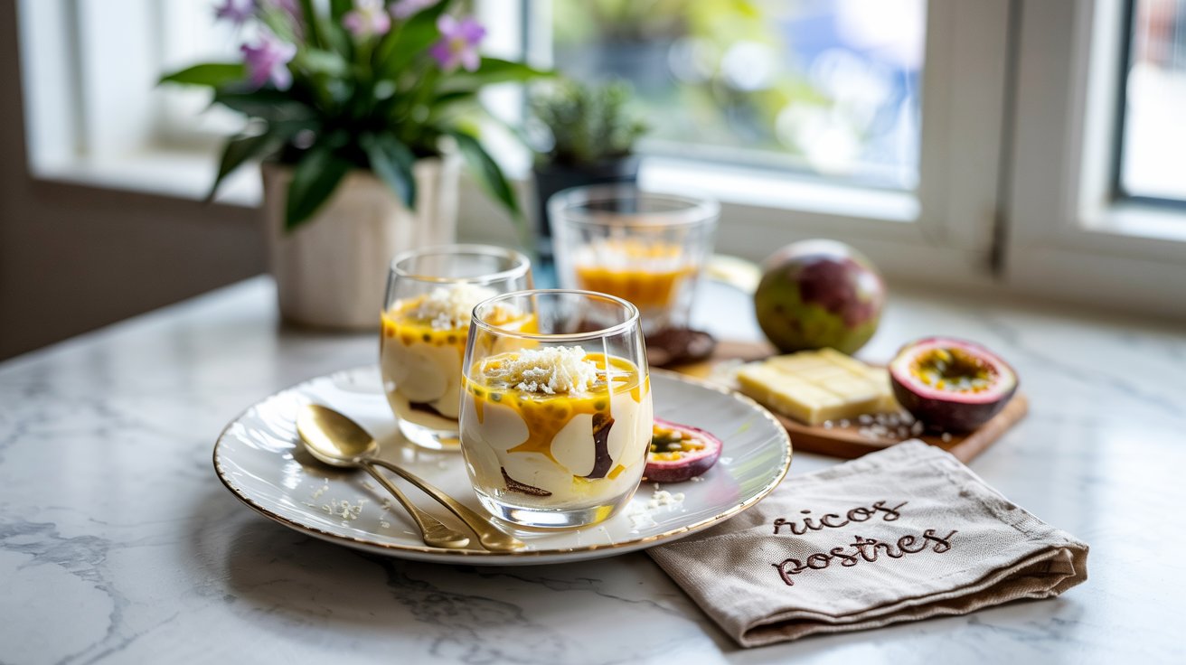Mousse de Chocolate Blanco y Maracuyá con Toque de Chiapas