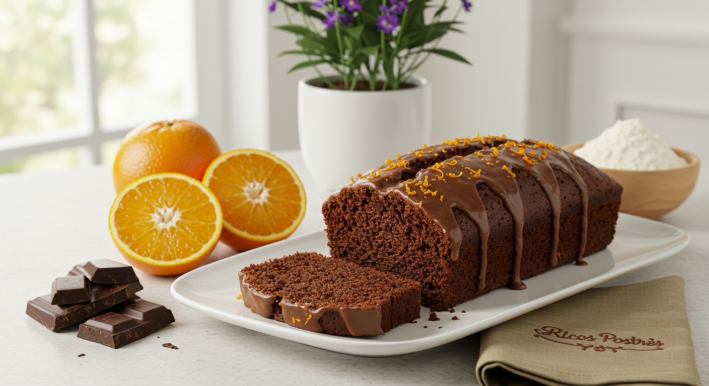 Panqué de Chocolate Amargo y Naranja