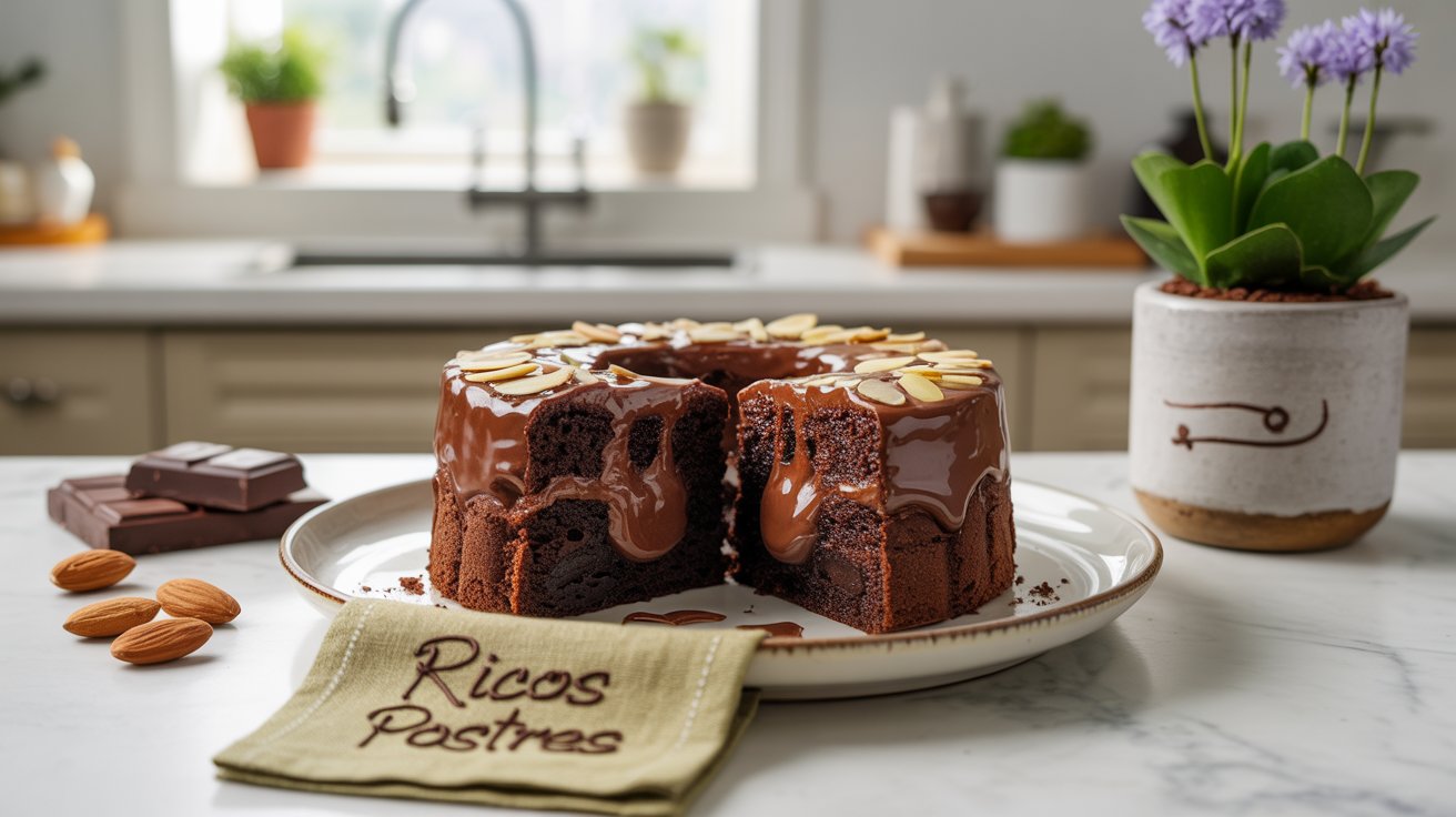 Panqué de Doble Chocolate con Centro Fundido y Almendras, Receta Jalisciense
