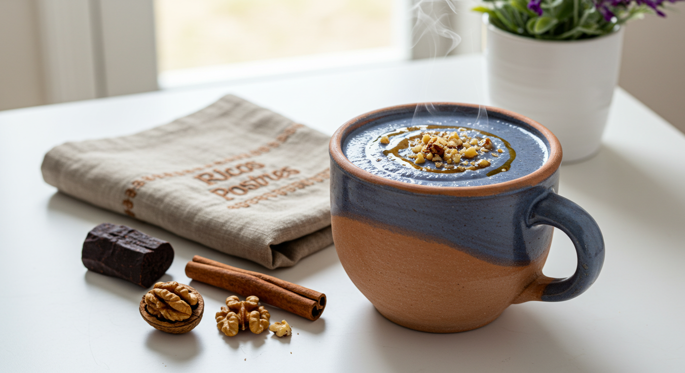 Atole de Maíz Azul con Piloncillo y Nuez, Inspirado en Tlaxcala