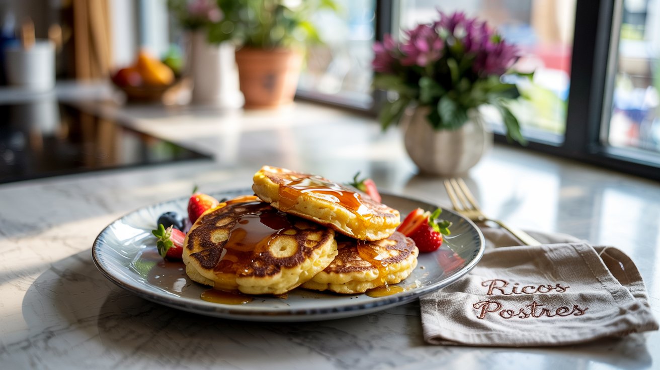 Hotcakes de Harina de Maíz con Miel de Agave