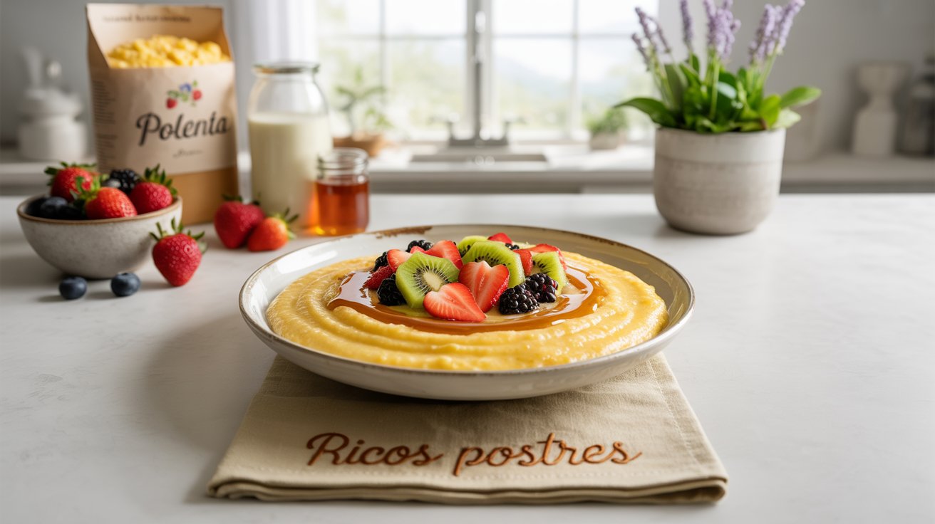 Polenta Dulce con Frutas de Temporada y Miel
