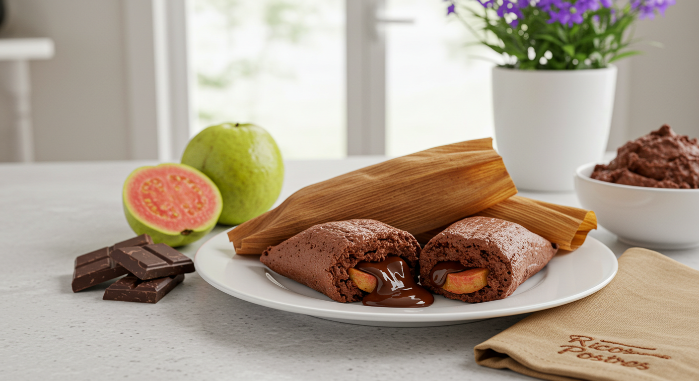 Tamales de Amaranto y Chocolate con Relleno de Guayaba, Inspiración Morelense