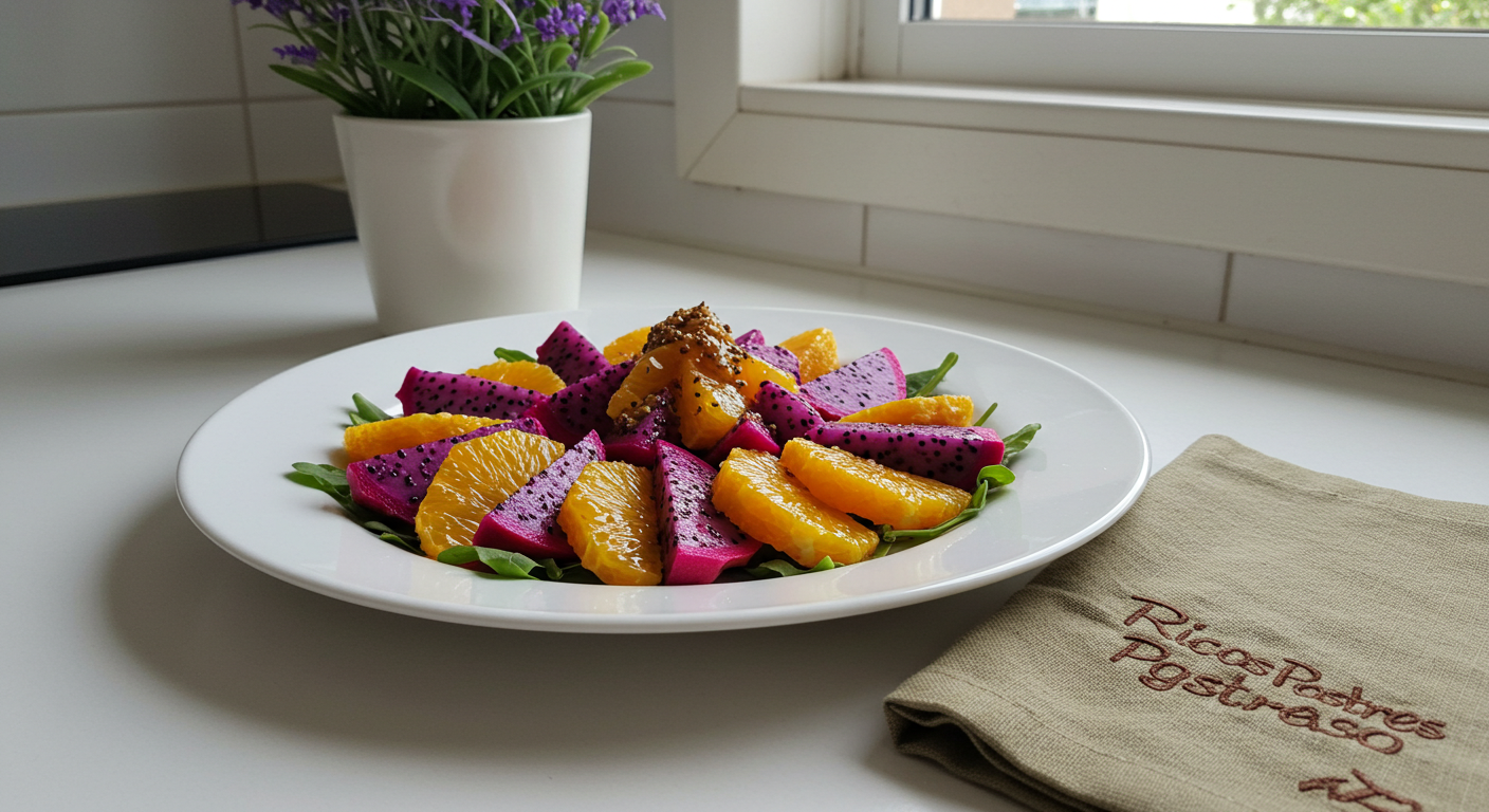 Ensalada de Pitahaya con Naranja y Miel de Agave, Receta Baja Californiana