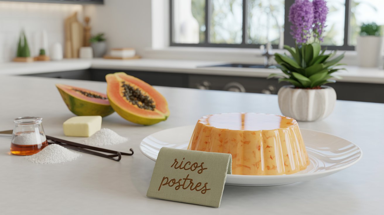 Gelatina de Papaya y Queso Crema con Nuez, Inspirada en Sonora