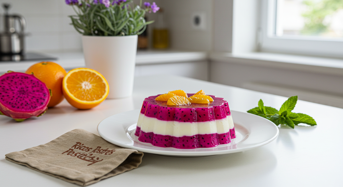 Gelatina de Pitahaya con Capas de Yogur y Cítricos, Tradición Baja Californiana