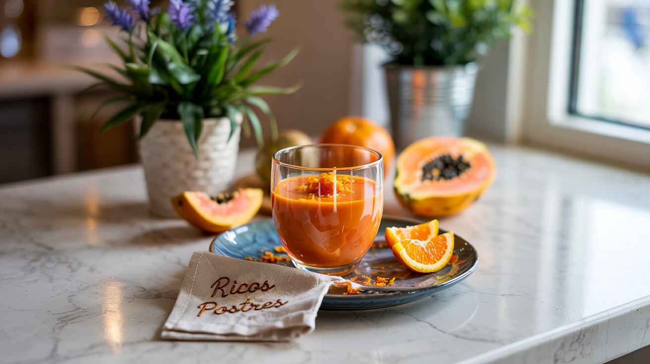 Mousse de Papaya y Naranja con Sabores de Quintana Roo