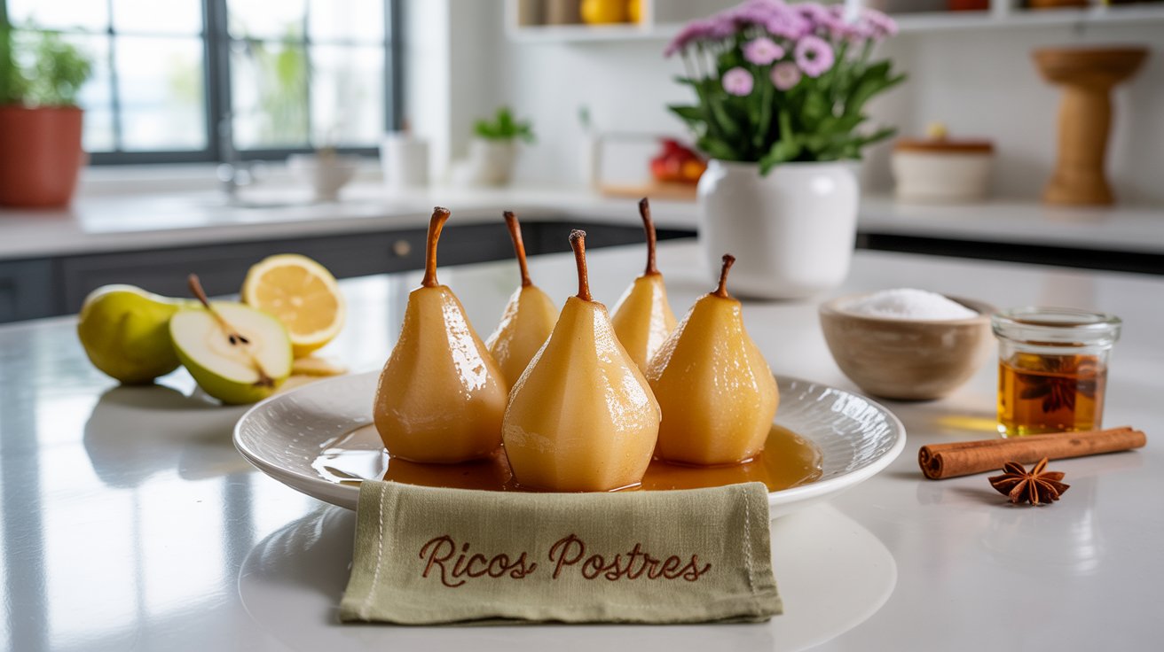 Peras en Almíbar con Toque de Anís, Receta Guanajuatense