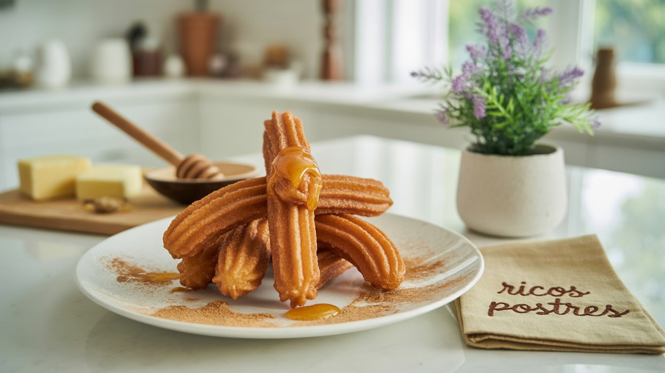Churros Rellenos de Cajeta y Miel de Piloncillo